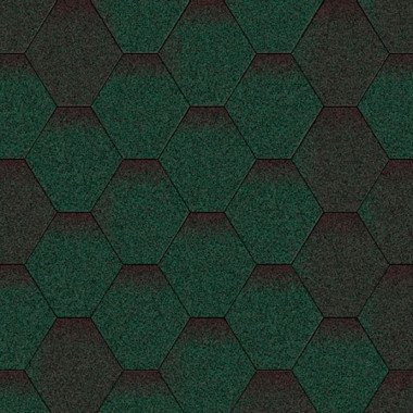 Битумная черепица Акваизол Мозаика Зеленая Микс