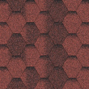 Бітумна черепиця Акваізол Мозаїка Червона ЕКО