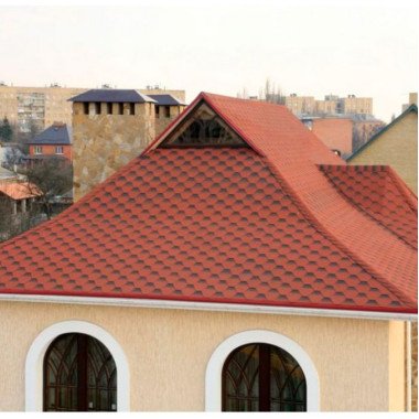 Битумная черепица Акваизол Мозаика Красный мак