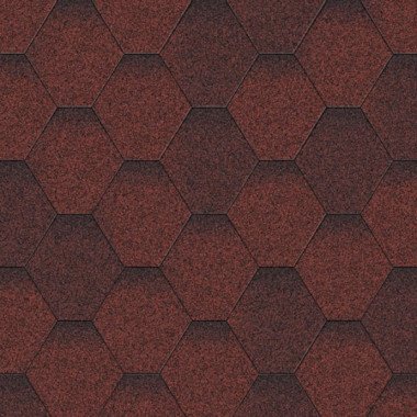 Битумная черепица Акваизол Мозаика Красная Микс